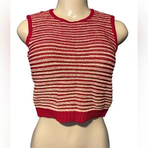 St. John Sport By Marie Gray ~Size S~ Women’s Red & White Striped Knit Tank Top